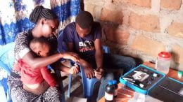 Family in rural Kenya field test the point-of-use fluoride biosensors