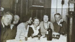 The globetrotting reporters of Cohen's "Last Call" were in Vienna in 1934 when the battle between social democracy and fascism was being joined. Left to right are: John Gunther, M.W. Fodor, Martha Fodor, Frances Gunther, Dorothy Thompson and Sinclair Lewis.