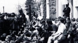 Northwestern student protests at the Bursar’s Office in 1968 spurred the creation of the African American Studies Department.