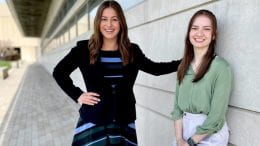 Kate Carver, left, and Melany Morales have earned the 2024 Barry Goldwater Scholarship, which provides support for young researchers pursuing careers in natural sciences, math and engineering. Photo by Stephen J. Lewis